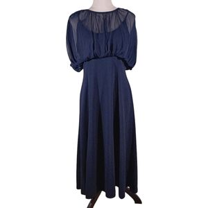 NWT Calvin Klein Sheer Over blouse Flowing Midi Dress